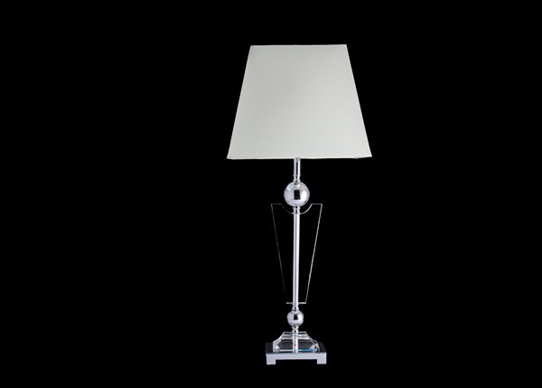 [31251] Krystall lampe m/rekt. skjerm. H - 68 cm.