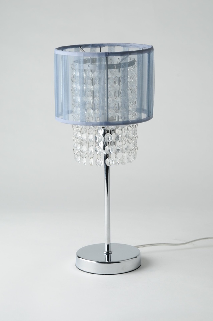 Lampe i krom m/krystall "rekker", H -36 cm