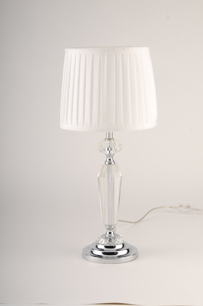 Krystall lampe, rund lys folde skjerm, H - 44 cm