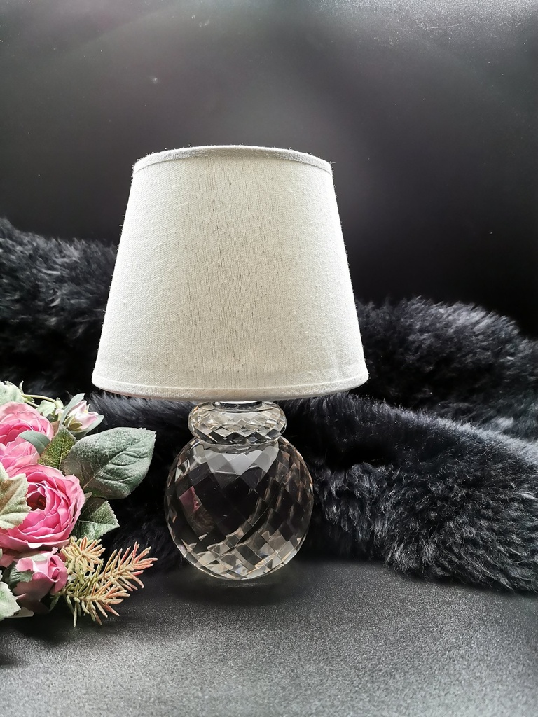 Krystall lampe m/rund skjem, H - 28,5 cm