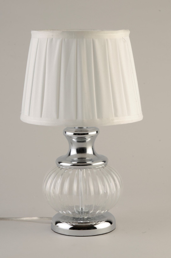 Lampe, glass & krom, H - 35 cm