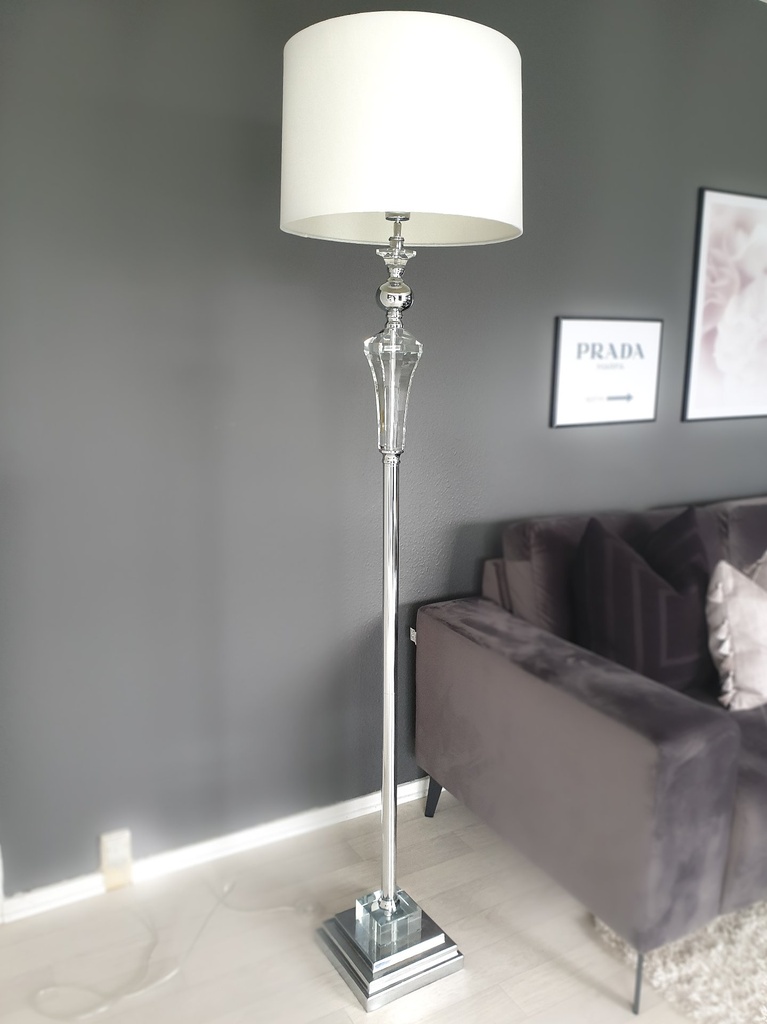 Gulvlampe, krystall & krom, H - 170 cm