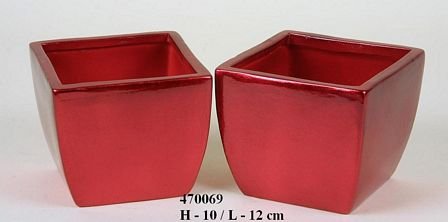 Keramikkpotte rød H-10 Ø-12   