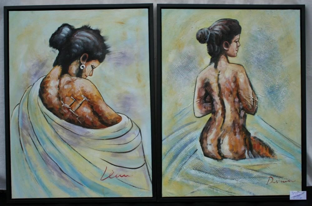 Bilde dame ass.sv.ramme 60x80 