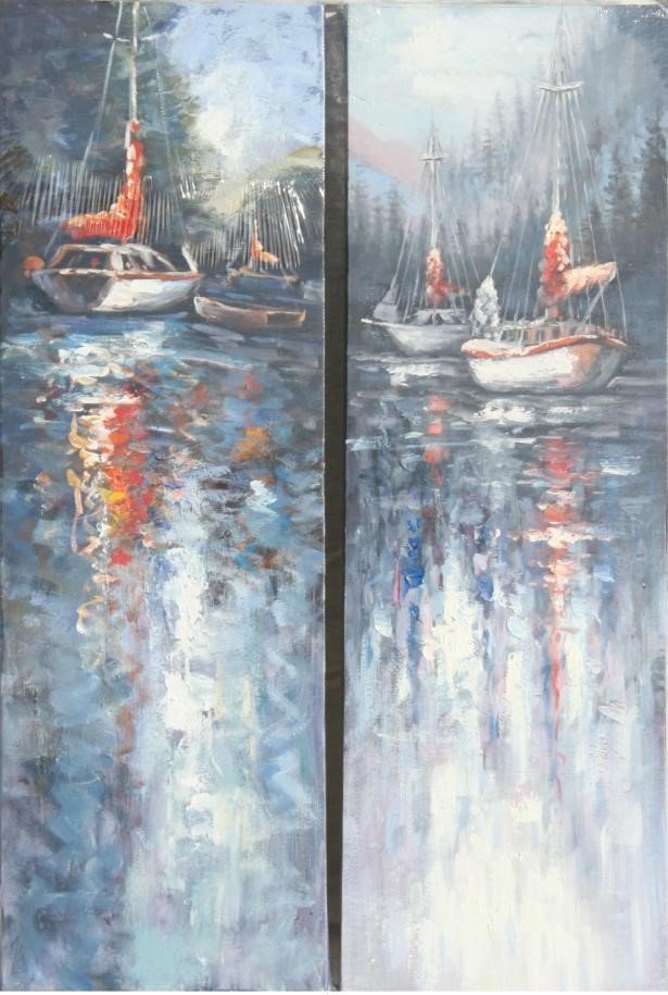 Oljemalt bilde på lerret 30x90x4 cm 
