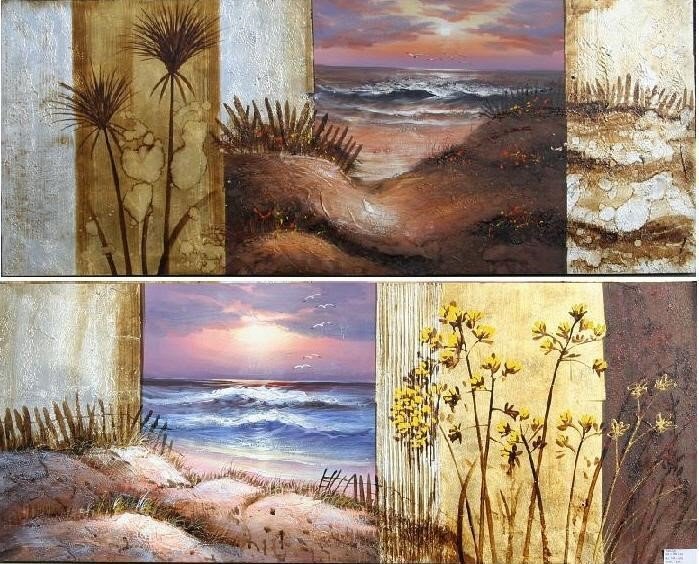 Oljemalt bilde på lerret 60x150x4 cm