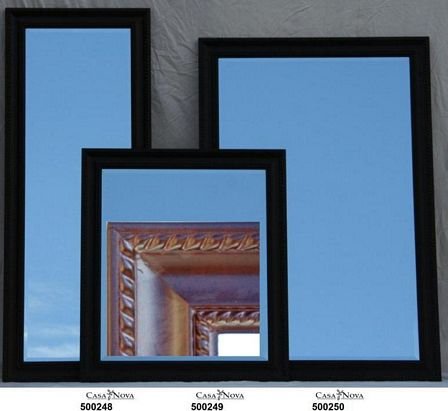 Speil m.brun ramme glatt/rille  130 x 50 cm