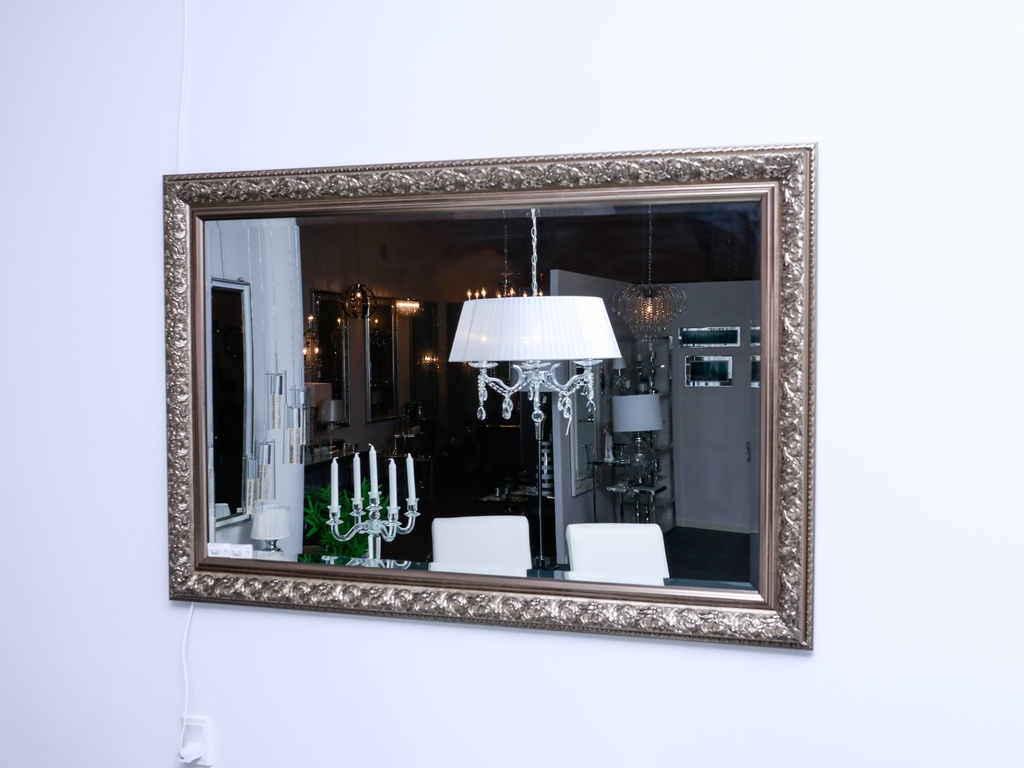 Speil m/facet, sølv/champagne, 120 x 80 cm