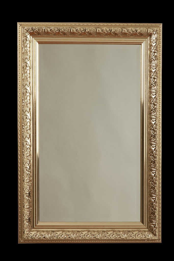 Facet slipt speil i matt & blank "gylden", 60 x 90 cm