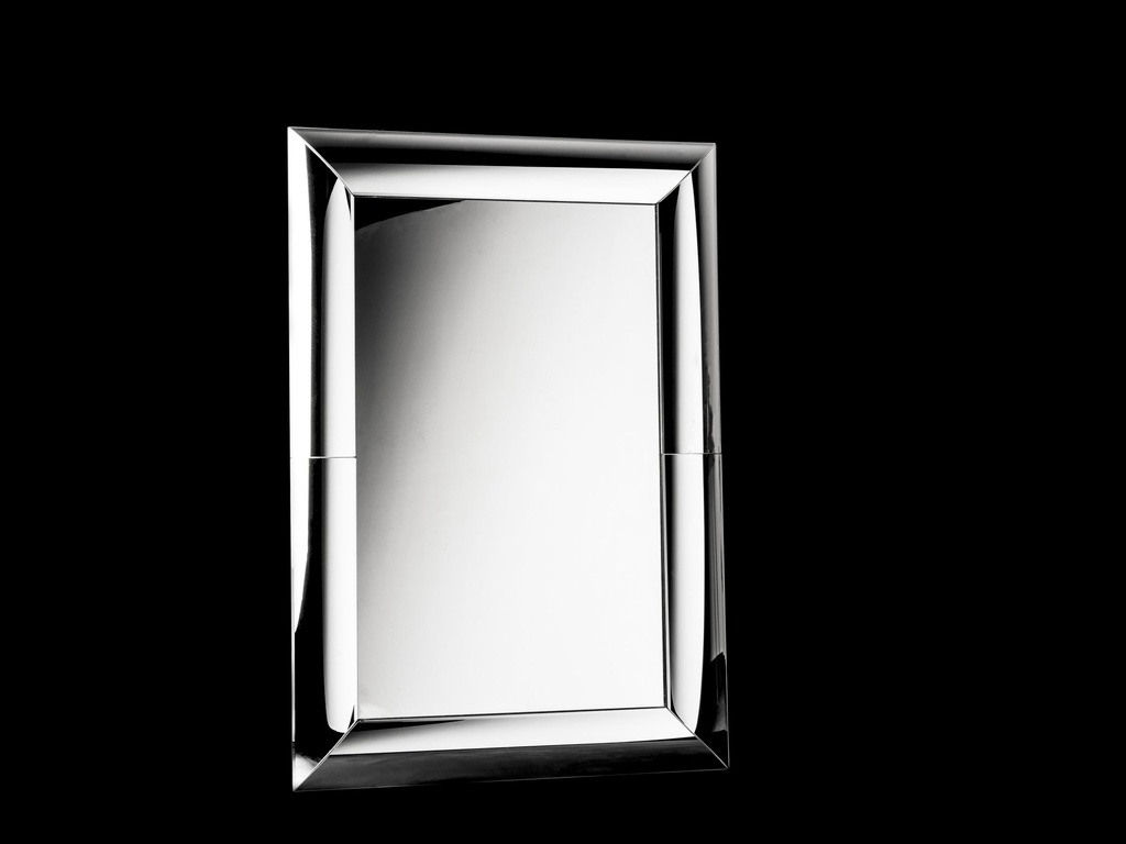 Speil m/ramme av kurvet speil, 160 x 80 x 7,5 cm