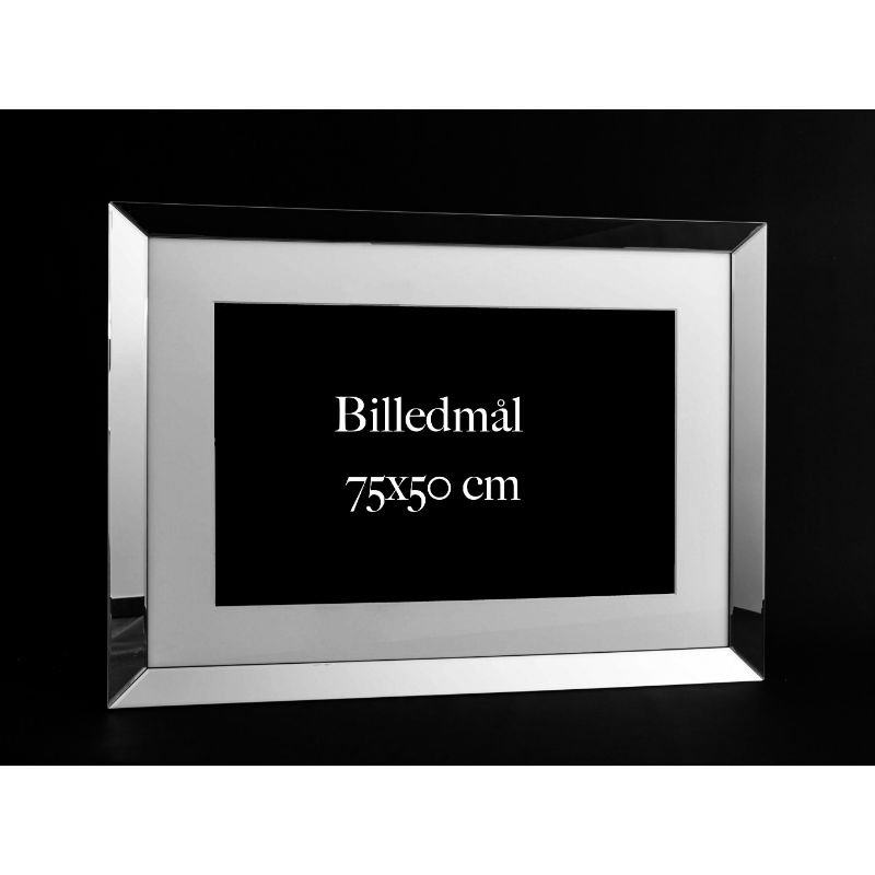 [500429] Fotoramme m/speilramme & hvit passepartout, 78 x 103 x 4,5 cm