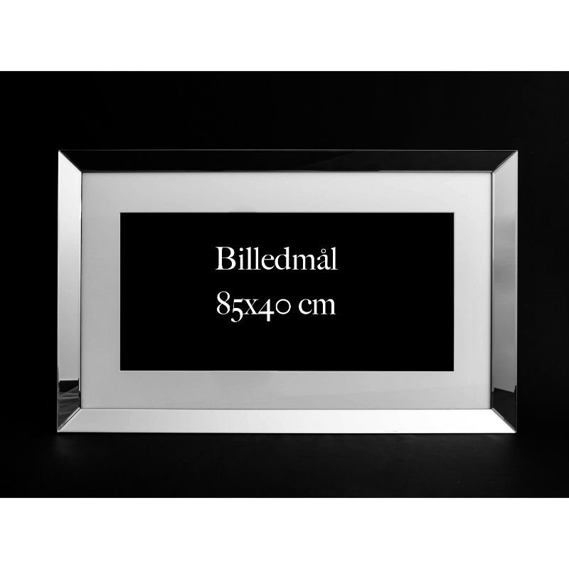 [500432] Fotoramme m/speilramme & hvit passepartout, 68 x 113 x 4,5 cm