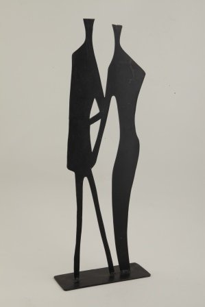 Svart parfigur i stål, H - 52 cm