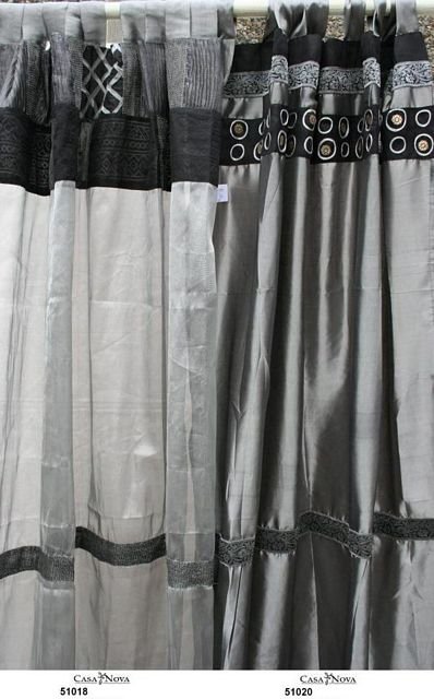 [51018] Gardin polyester sø/sv.140x220