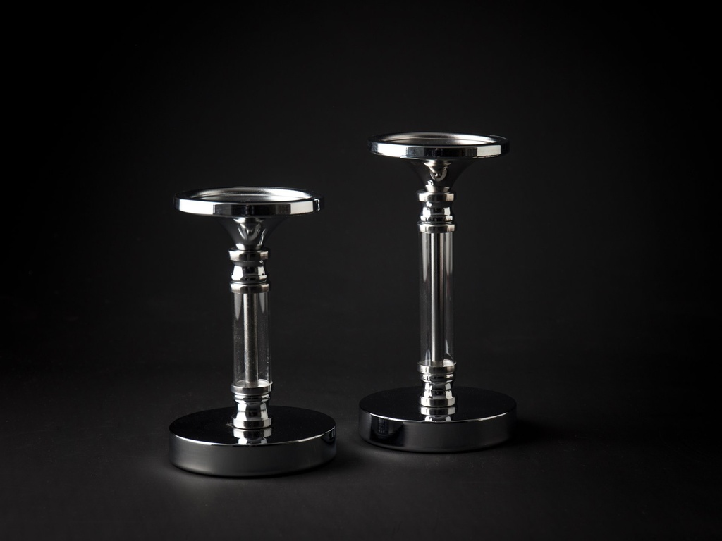 [60252] Stakesett krom/glass S/2 H17/20 cm