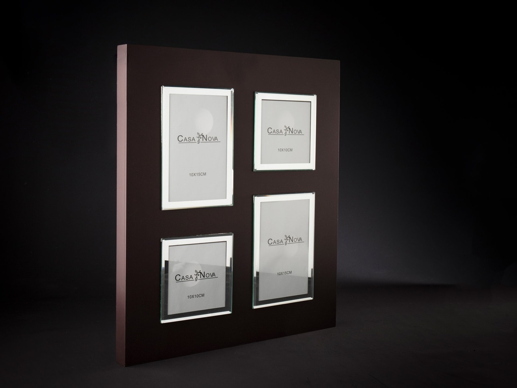 [60319] Fotoramme brun m.facettsl.gl.  4 bilder  36 x 41 cm