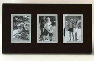 [60320] Fotoramme brun m.facettsl.gl.  3 bilder  50 x 28 cm