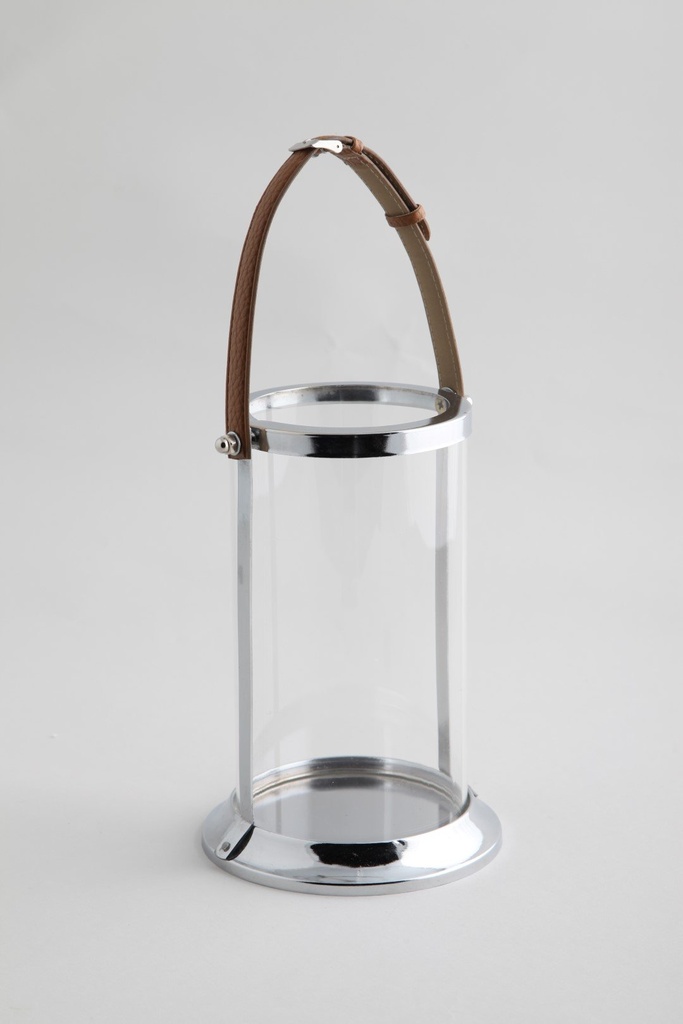 [60361] Hurricane  klart glass + krom  H - 19 5 / Ø 13 cm.