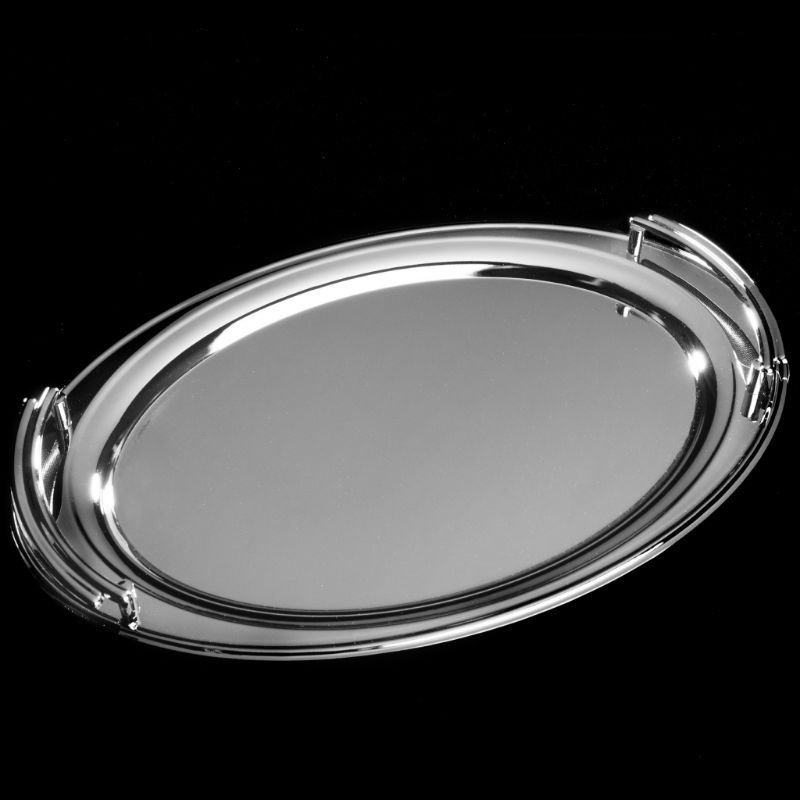 Ovalt fat m/håndtak, krom, 41,5 x 27 cm