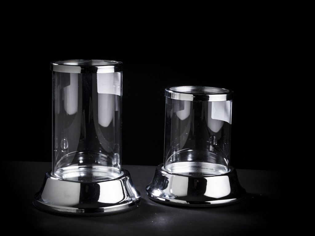 [60555] Hurricane, chrome + glass, H - 12 cm / dia. 11,5 cm