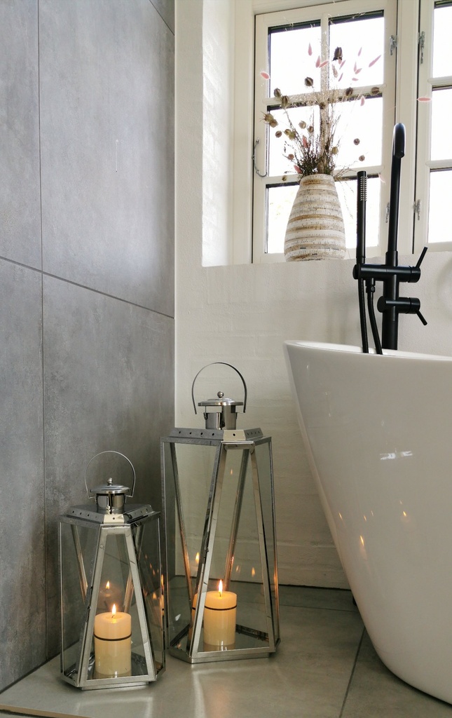 Lanterne, rustfritt stål, "twisted" , 54*23*22 cm