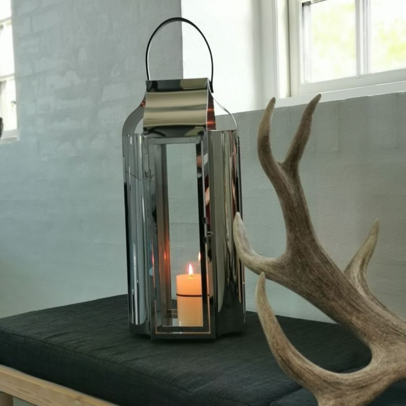 [60579] Lanterne, rustfritt stål, 51*23*23 cm