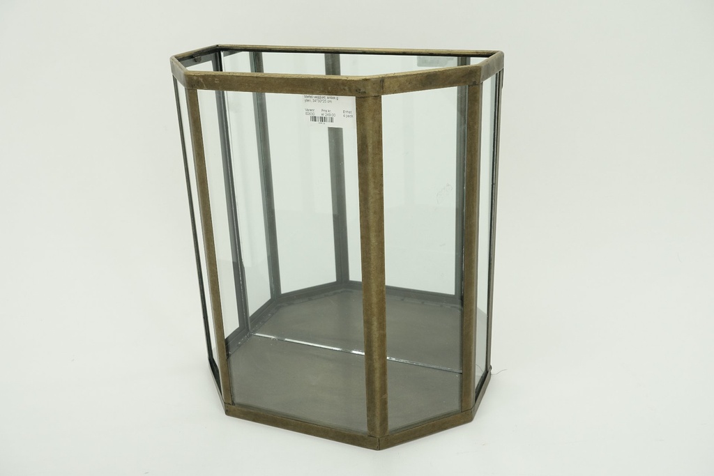 [60630] Metall vegglykt, antikk gyllen, 34*30*25 cm