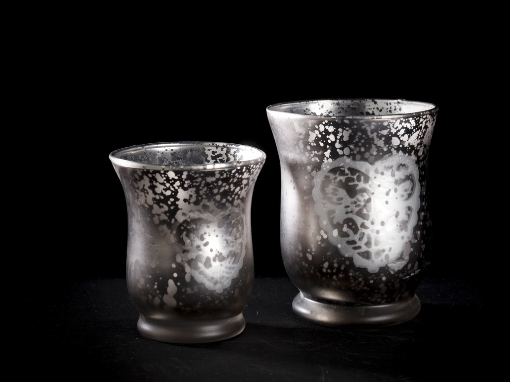 Telysglass duer i hjerte 9x7 5
