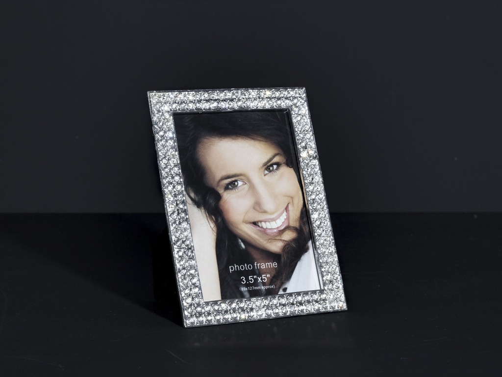 [70227] Fotoramme m/krystaller, 11 x 1,5 x 14 cm.