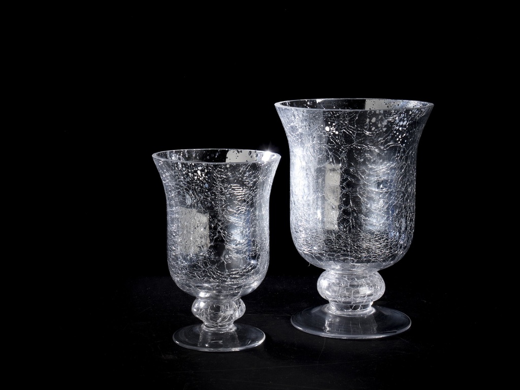 Pokal, krakkelert i antikk sølv, H - 14 / Ø - 9,5 cm