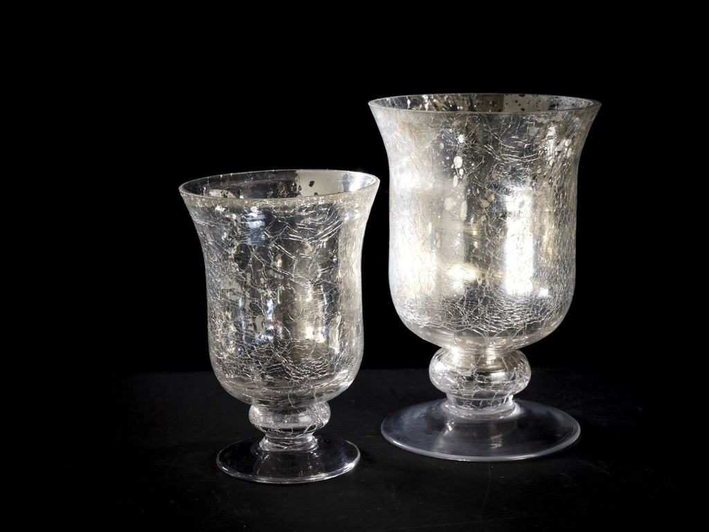Pokal, krakkelert i "mercury", H - 14 / Ø - 9,5 cm