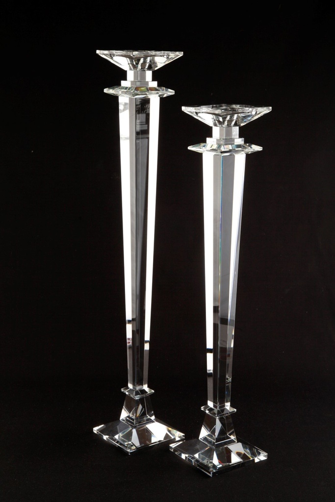 [70335] Firkantet krystall gulvstake, H - 80 cm