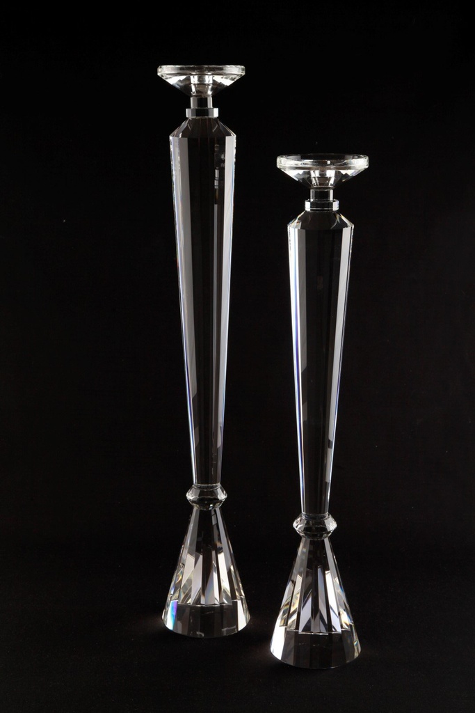 Rund krystall gulvstake, H - 70 cm