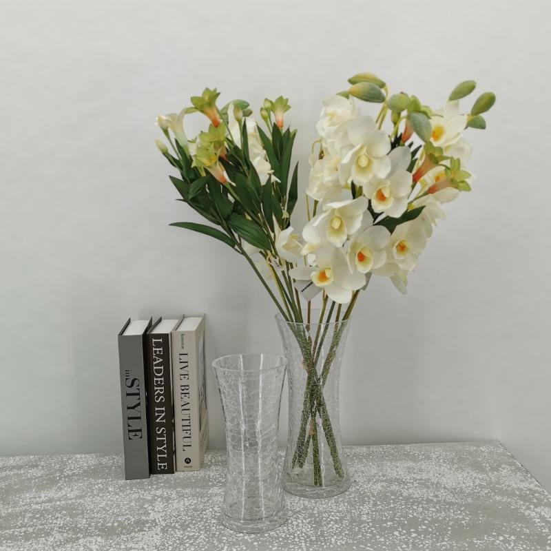 Vase, krakkelert, Ø - 12 / H  - 25 cm