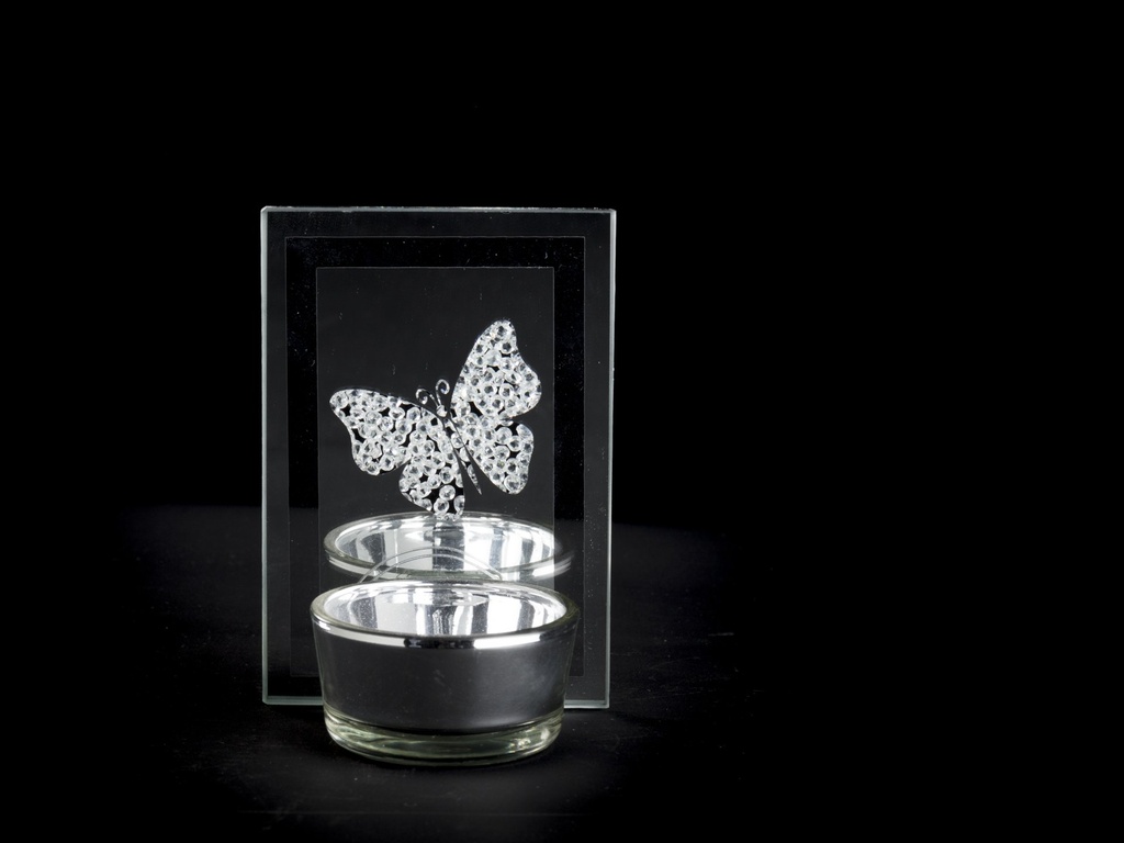Telysstake m/sommerfugl, 10 x 7 x 6 cm