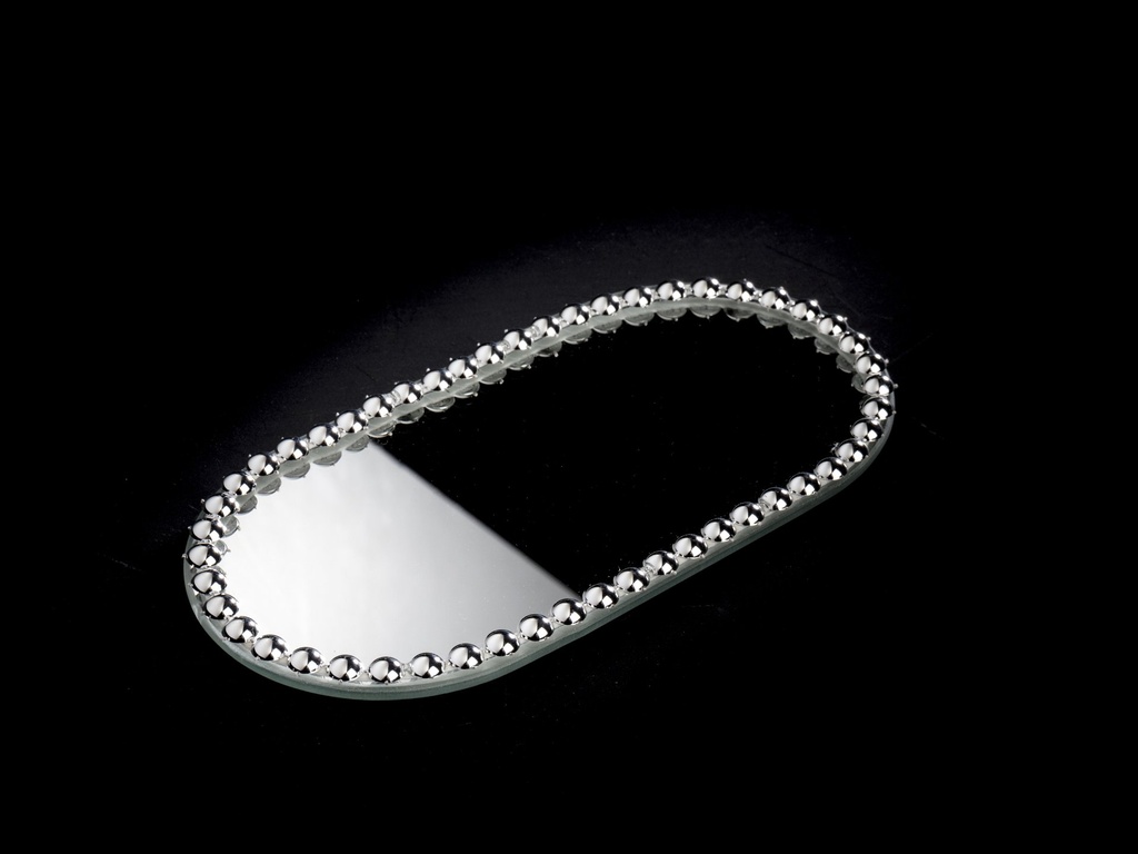 Speil m/perle kant, 20 x 10 x 1 cm