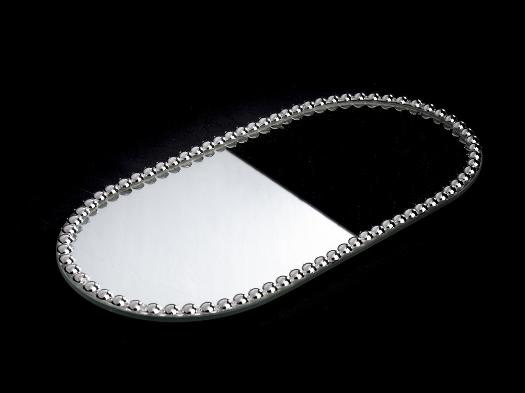Speil m/perle kant, 30 x 14 x 1 cm
