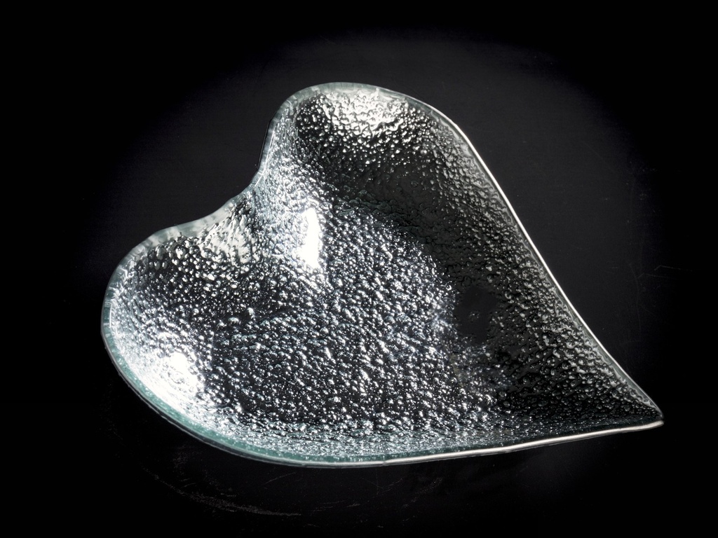 Hjerte fat, sølv, 26 x 25 x 2,4 cm