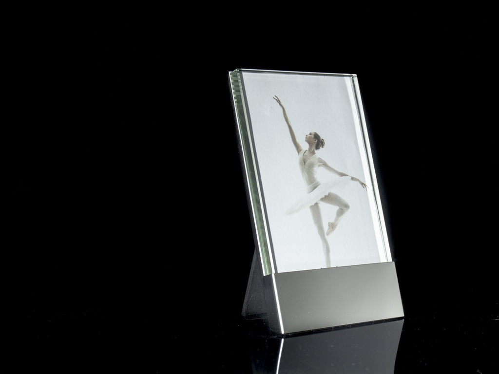 Glass fotoramme + stainless steel, 4" x 6", 17,2 x 10 x 1,4 cm