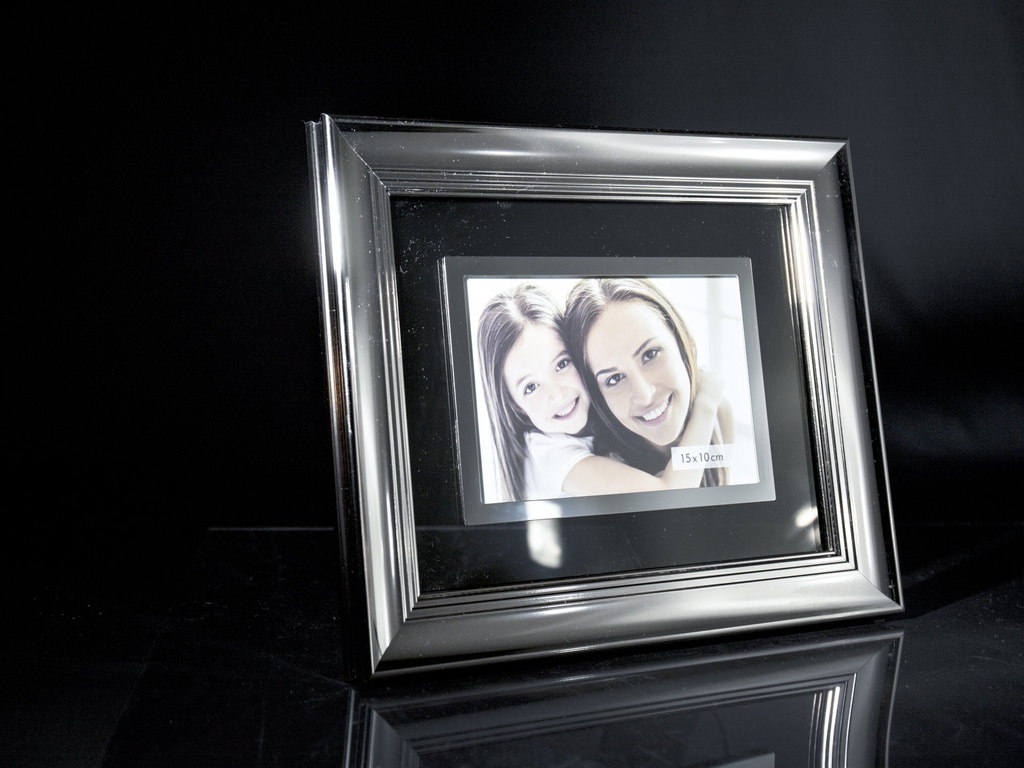 Foto ramme, krom, 6" x 4", 22,6 x 27,6 x 2,4 cm