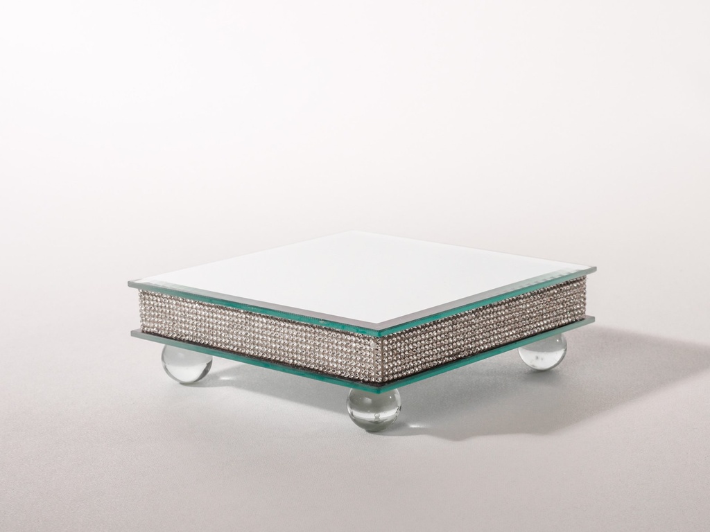 [70618] Speilfat m/strass, 15*15*5 cm