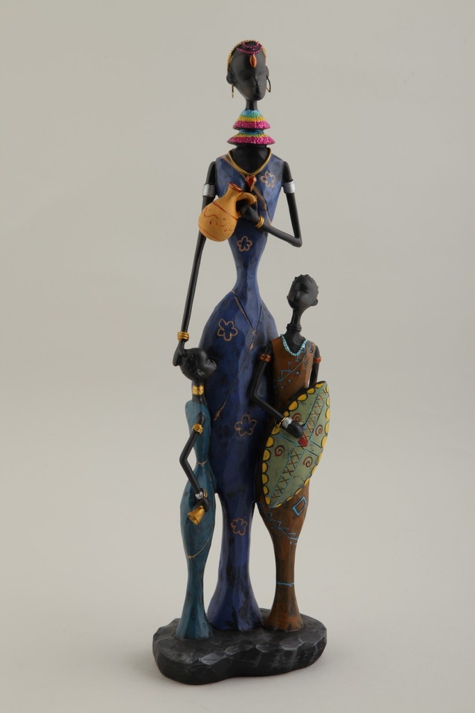 Afrik.figur mor m/barn H-43   
