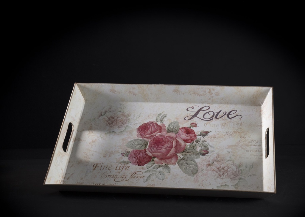 Serv.brett rose hardplast 46x31 x 4 cm