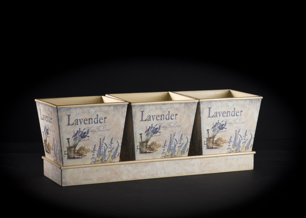 Skjuler lavendel S/3 i form 13 x 13 x 4 cm