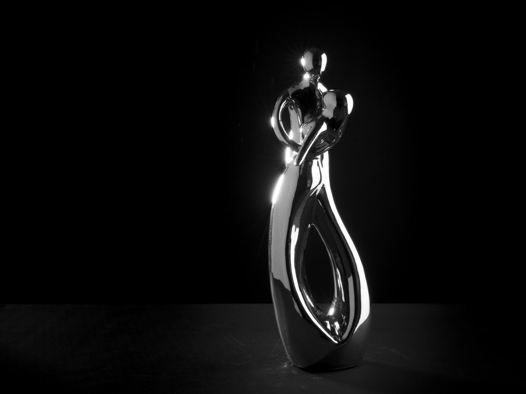 [80134] Parfigur i sølv finish, 26,5 x 8,3 x 7 cm