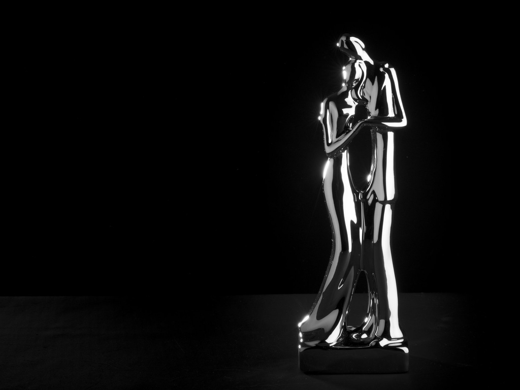 [80222] Parfigur i blankt sølv, H - 29 cm.