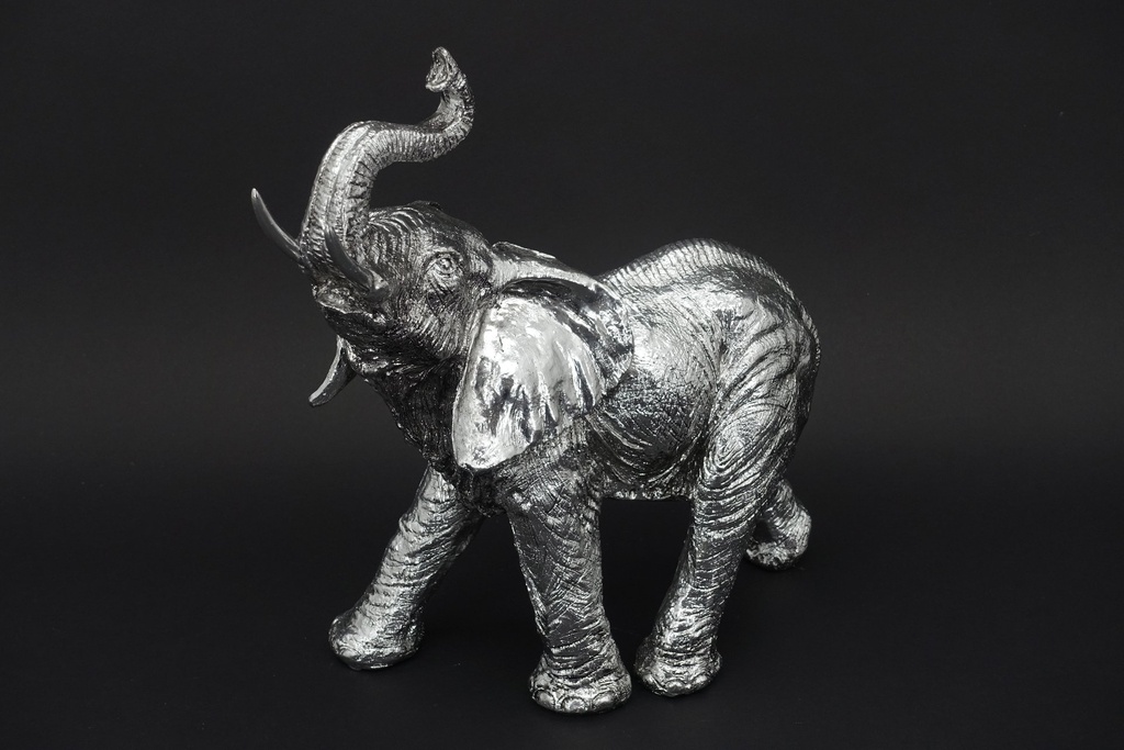 [80335] Elefant, antikk sølv, 35 x 33 x 16 cm,