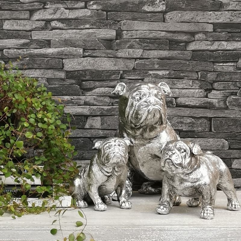[80337] Bulldog, antikk sølv, 28,5 x 20,5 x 25 cm