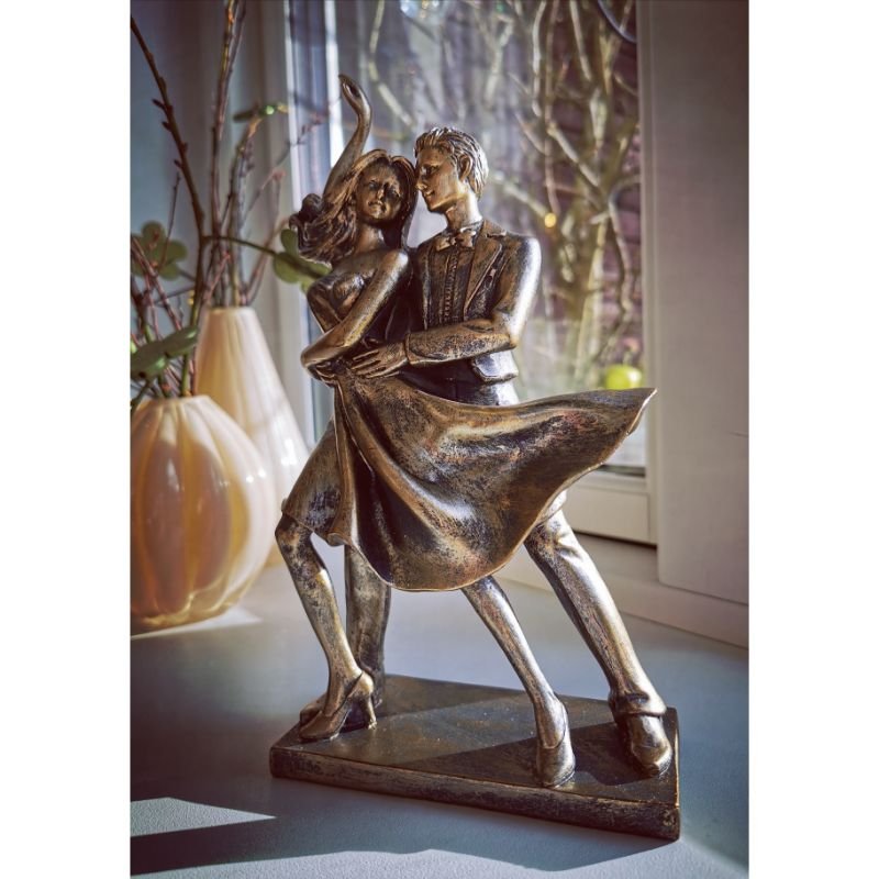 Figur, "dansende par", antikk gull, 25*15*7 cm