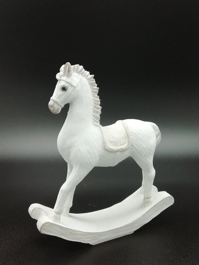 Gyngehest, hvit, 22*19*6 cm